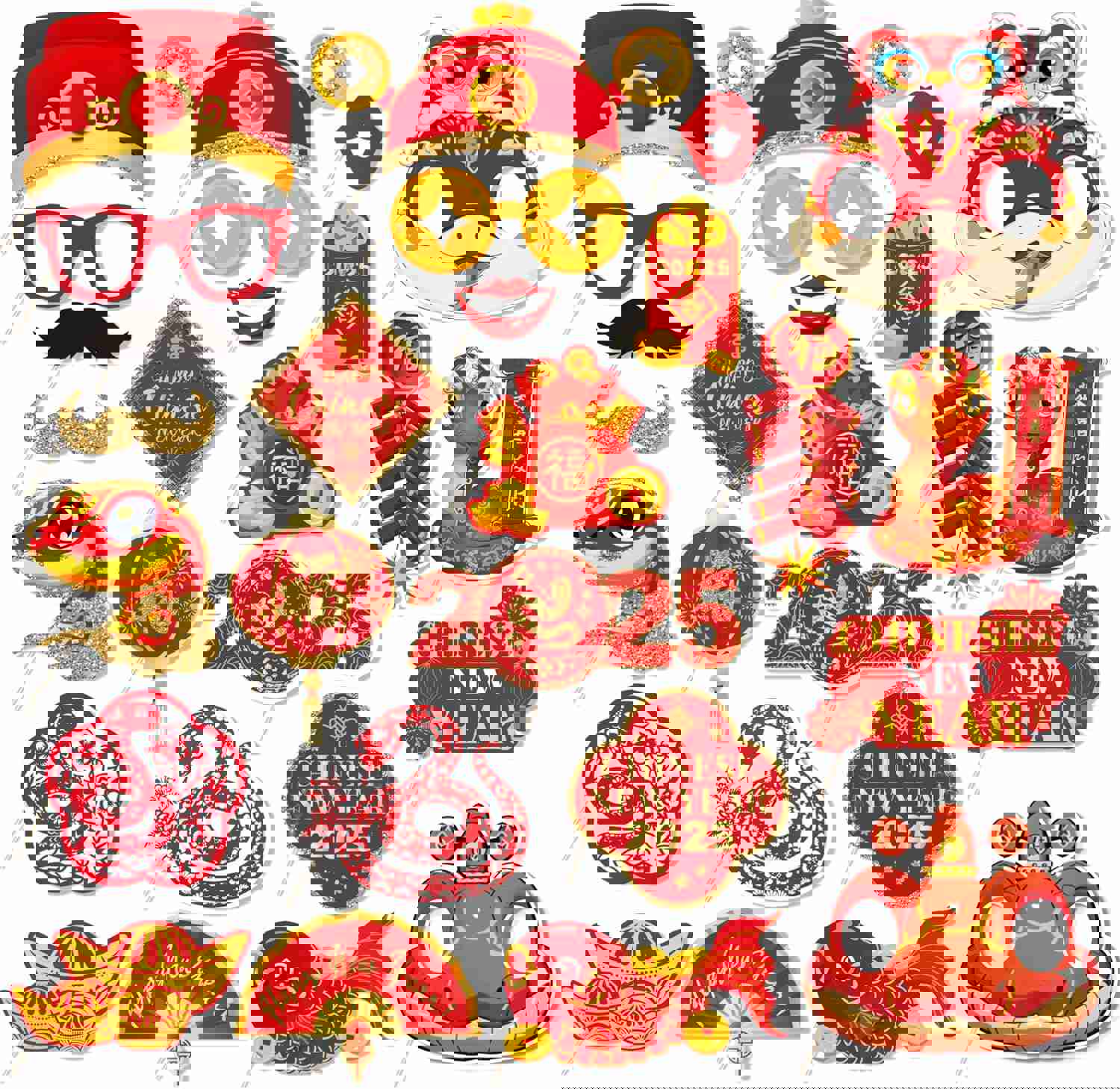 Amazon.com: Chinese New Year 2025 Photo Booth Props with Stick for Lunar New Year Party Decorations : Home & Kitchen