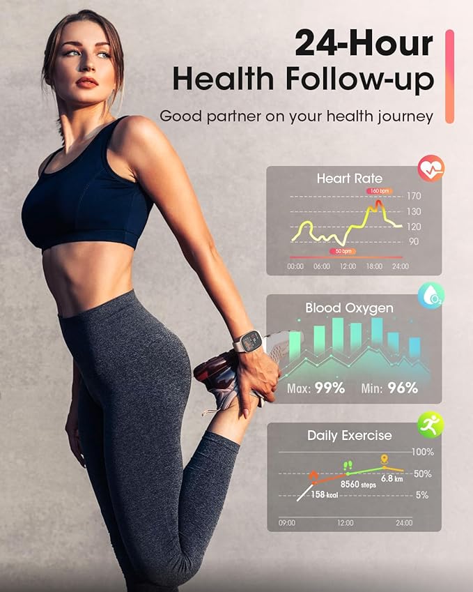 Smart Watches for Women Men with Call: Fitness Trackers with 24-Hour Heart Rate SpO2 Sleep Monitor 5ATM Waterproof 120+ Sport Mode Watches for Women gift Compatible with iPhone Android Phones(3 Bands) : Electronics