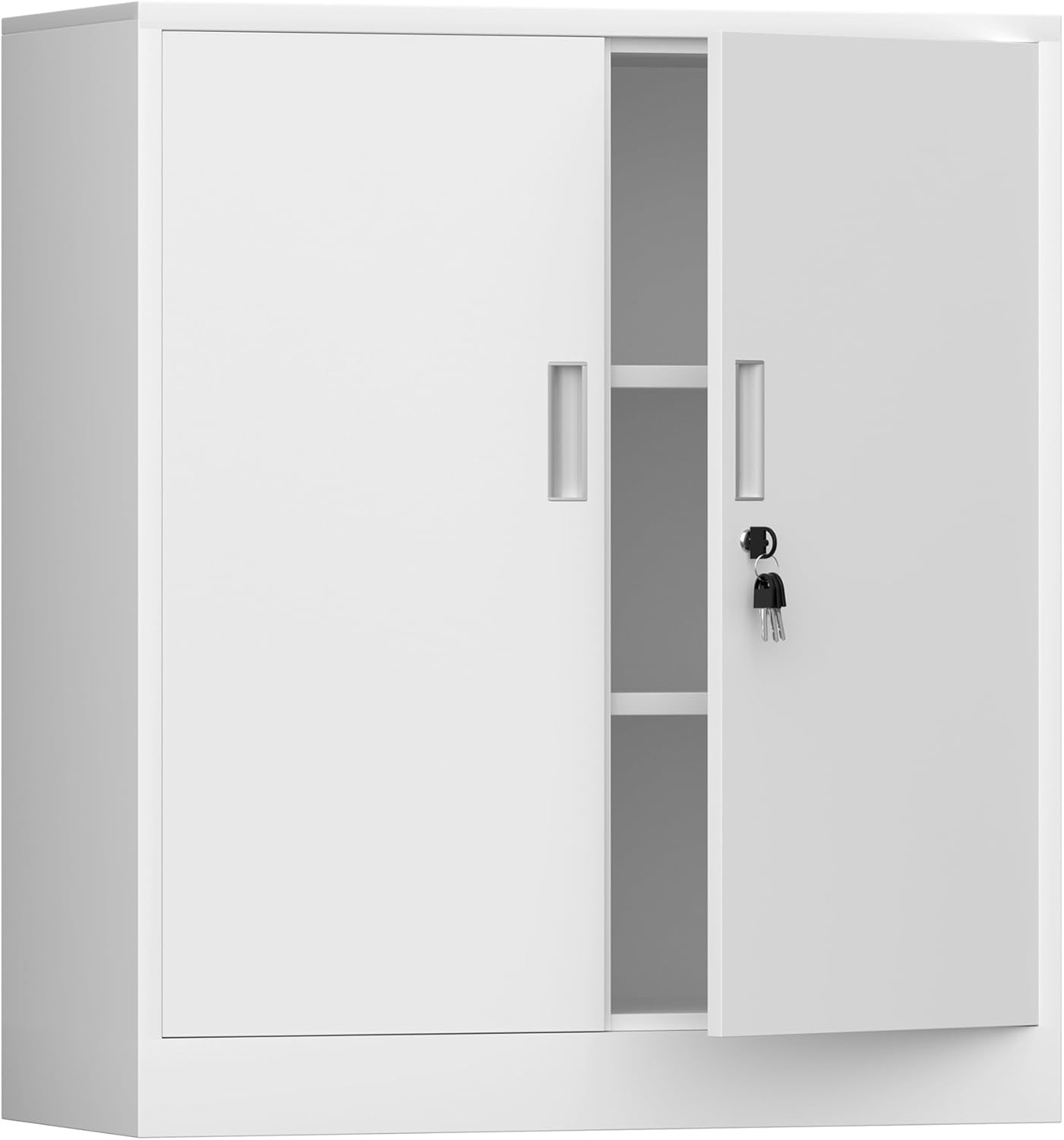iJINGUR Metal Storage Cabinet with Locking Doors and 2 Adjustable Shelves - A Versatile Storage Solution