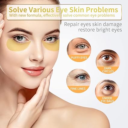 NAZANO Under Eye Patches - 60 Pcs - 24K Gold Eye Mask- Puffy Eyes & Dark Circles Treatments,Reduce Under Eye Bags and Smooth Wrinkles,Eye Skin Care Pads With Collagen,Hyaluronic Acid & Castor Oil : Beauty & Personal Care
