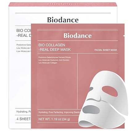 BIODANCE Bio-Collagen Real Deep Mask, Hydrating Overnight Hydrogel Mask, Pore Minimizing, Elasticity Improvement, 34g x4ea : Beauty & Personal Care
