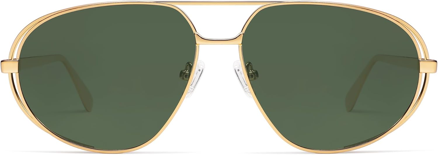 VANLINKER Retro Polarized Aviator Sunglasses for Women Men Classic Trendy Driving Sunglasses Designer Metal Frame VL9837
