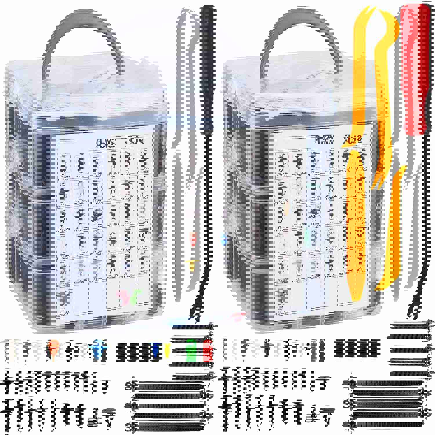 OCGIG 970 PCS Car Push Retainer Clips &amp; Auto Fastener Trim Clips Kit, with 31 Most Popular Sizes Nylon Bumper Fender Rivets and Door Panel Fastener Removal Tool for GM Toyota Honda Mazda Nissan