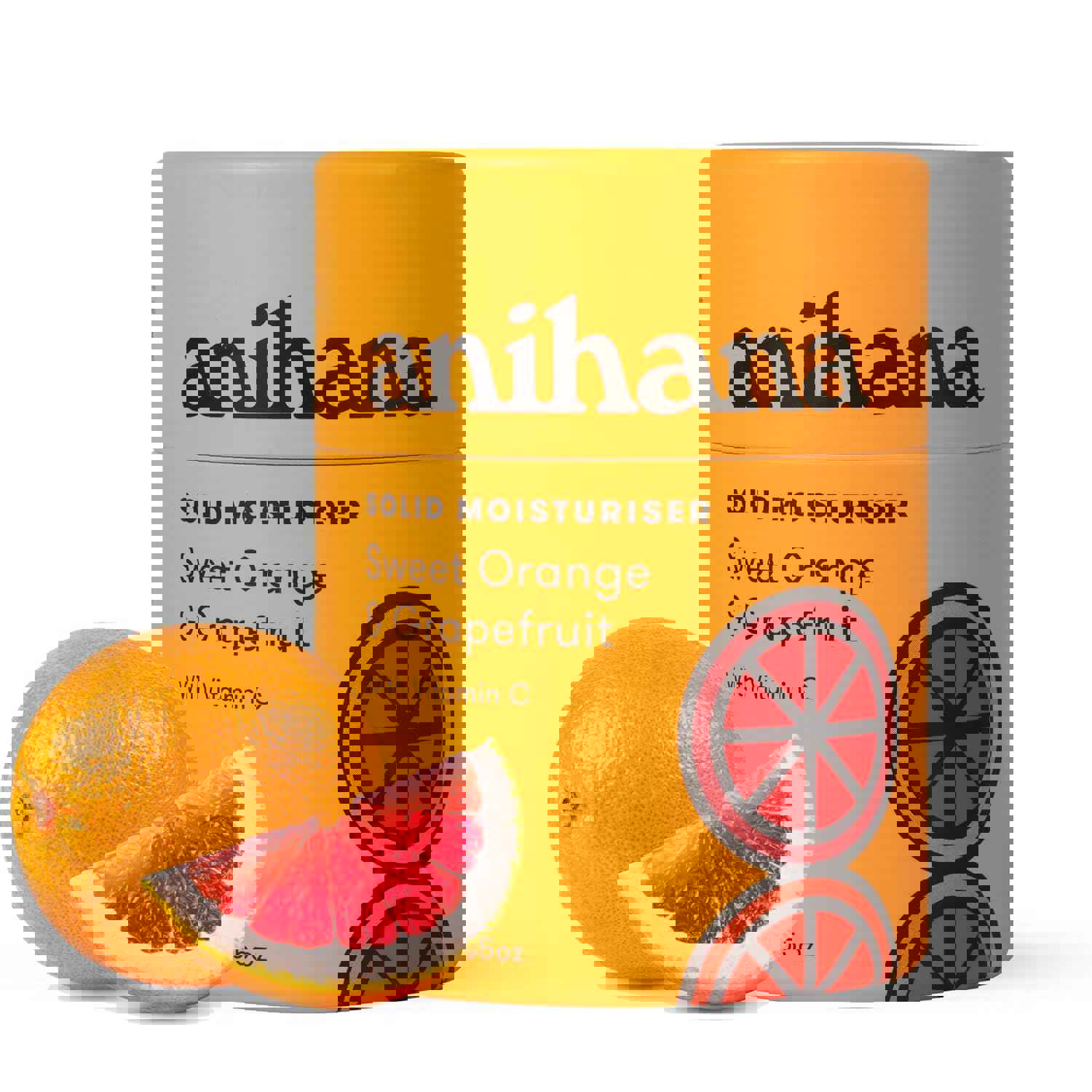 ANIHANA Solid Moisturizer Bar with Coconut Oil Hydrates and Softens Dry Skin Care Paraben Free Cruelty Free Refreshing Sweet Orange &amp; Grapefruit Scent 2.65 oz