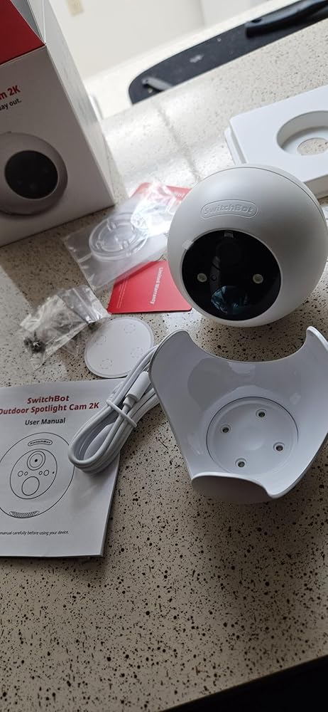 SwitchBot Security Camera Wireless, 1080p Outdoor Spotlight Cam, 10000mAh Battery Powered WiFi Camera, Human/Pet Detection, Compatible with Alexa, Color Night Vision