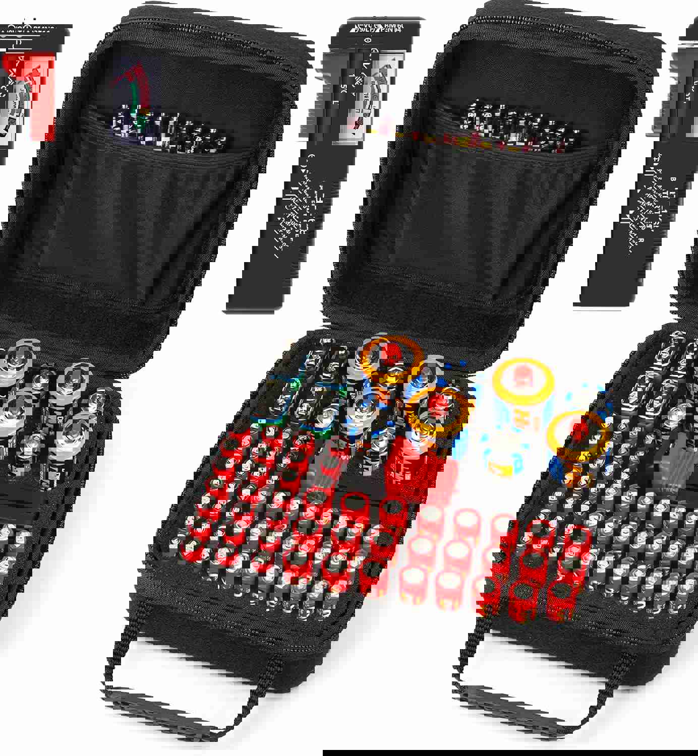 BLK8IGHT Hard Battery Organizer Storage Box, Battery Organizer Carrying Case Bag Holder Holds 60＋ Batteries AA AAA C D 9V - with Battery Tester BT-168 (Batteries are Not Included)
