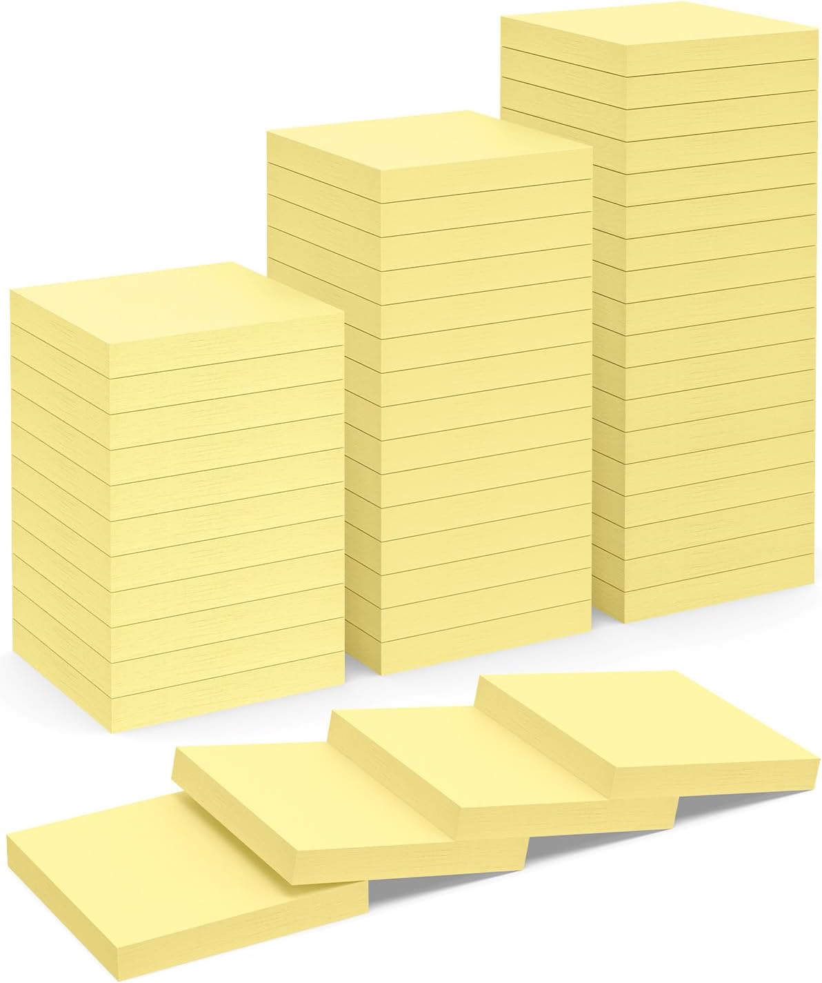 WeLiu Sticky Notes 3x3 in 3600 Sheets 48 Pads Yellow Self-Stick Memo Pads Clean Removal Durable Adhesive for Office School Home 75 Sheets/pad