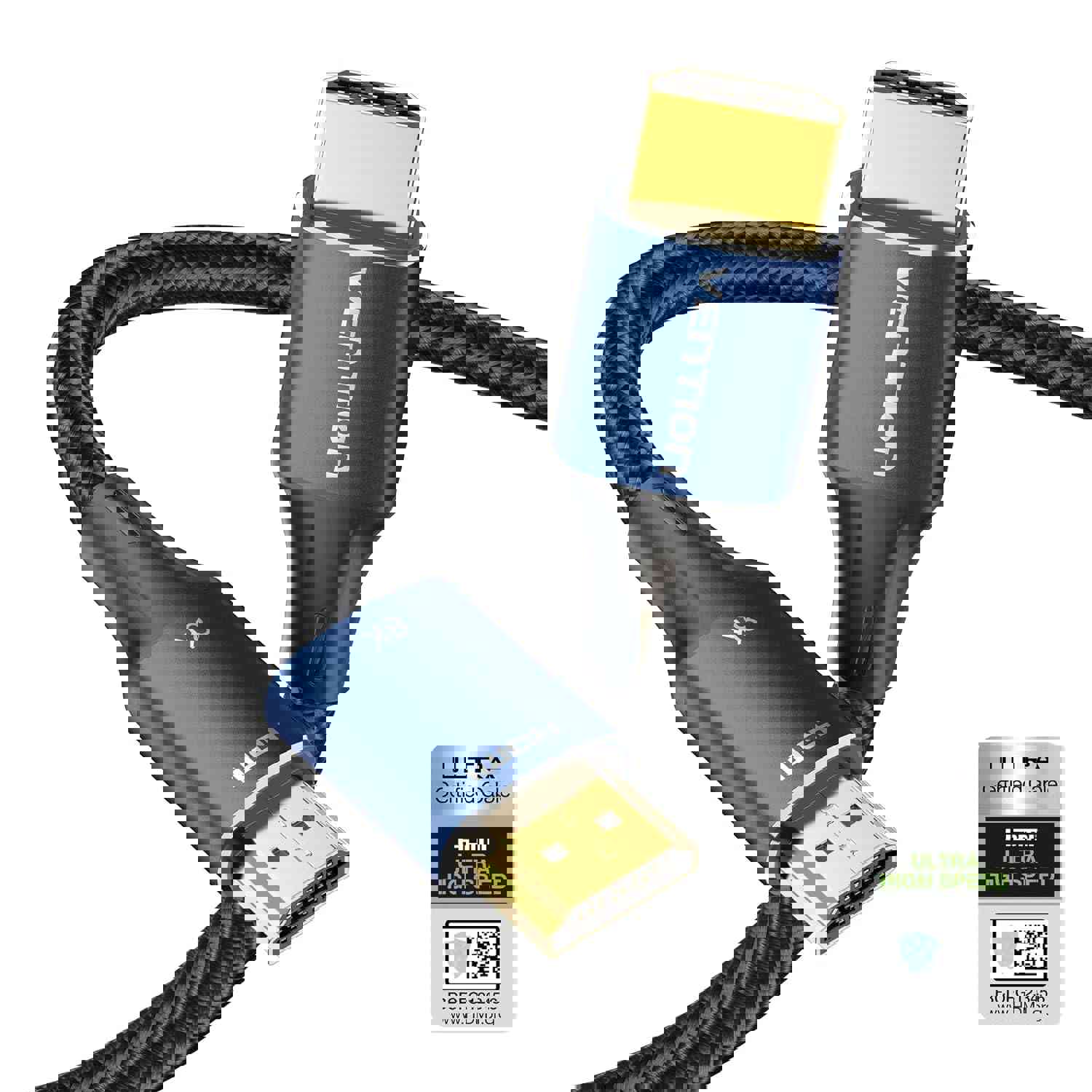 VENTION 8K HDMI 2.1 Cable 16FT Ultra High Speed HDMI Cord Braided 48Gbps 4K@120Hz 8K@60Hz Support Dynamic HDR eARC Dolby HDCP Compatible with PS5 PS4 Xbox Roku TV HDTV Blu-ray Projector