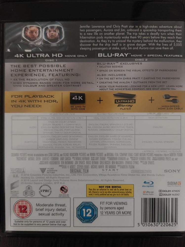 Passengers [4K Ultra HD] [Blu-ray] [2016] [Region Free] [4K UHD]
