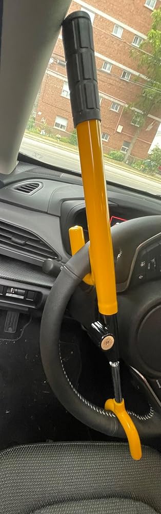 CARTMAN Vehicle Steering Wheel Lock Blue Car Anti Theft Security Lock with Adjustable Length Fit for Cars Trucks Vans and SUVs