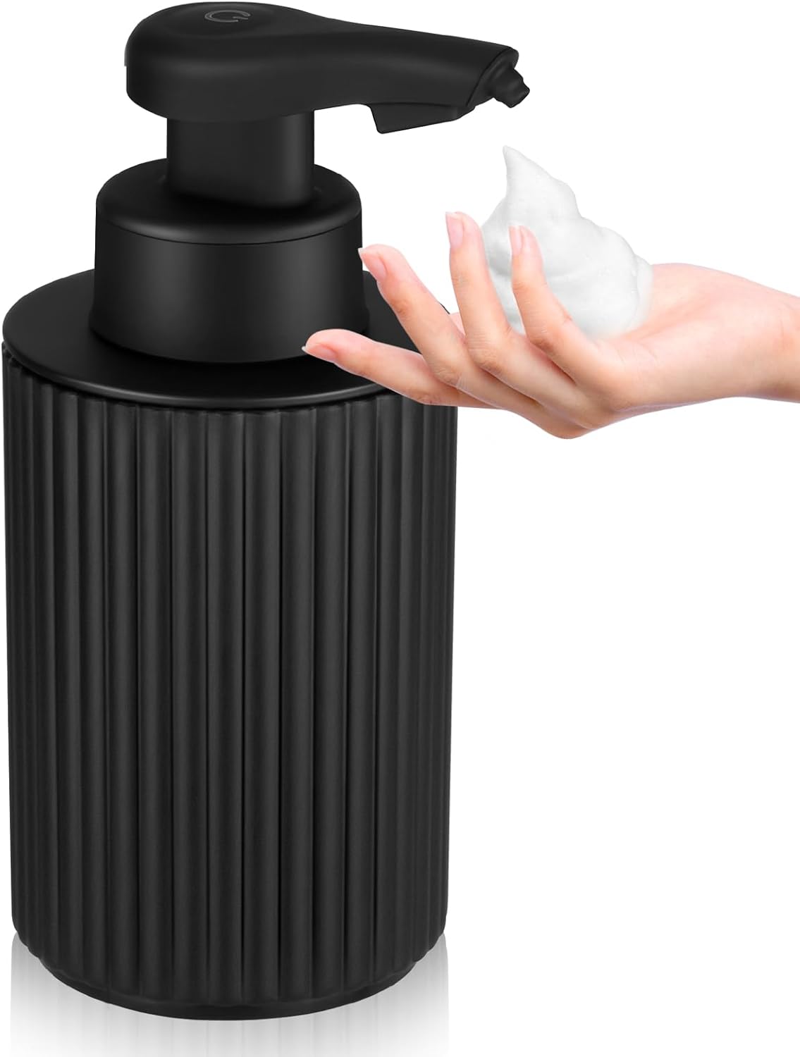 Automatic Soap Dispenser Foaming Touchless: 8.7oz Black Plastic - Rechargeable Electric Smart Auto Foam Soap Dispenser for Kids - Hand Dish Bathroom Kitchen
