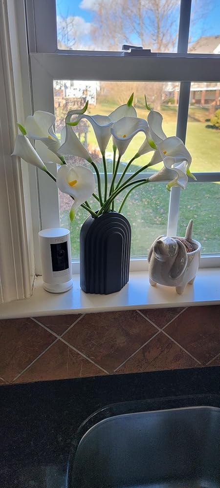 Letjolt White Calla Lily 12Pcs Artificial Flowers Bouquet for Wedding Bride Shower Blessing Gift Home Decoration Faux Calla Lilies Flower, White