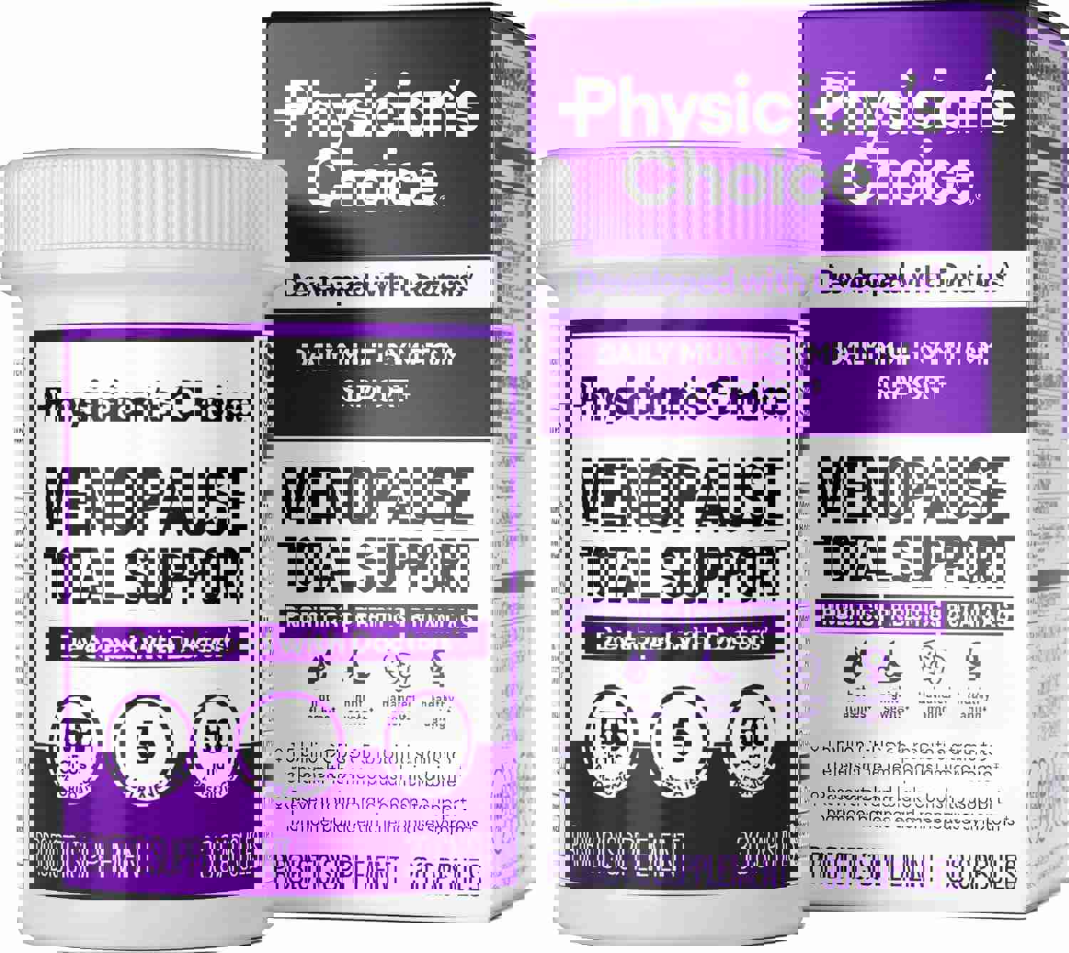 Physician's CHOICE Menopause Probiotic Supplement for Women - Supports Hormone Balance, Hot Flashes, Night Sweats, Weight Management, Bloating & Gut Health - with Black Cohosh, Resveratrol+ - 30ct