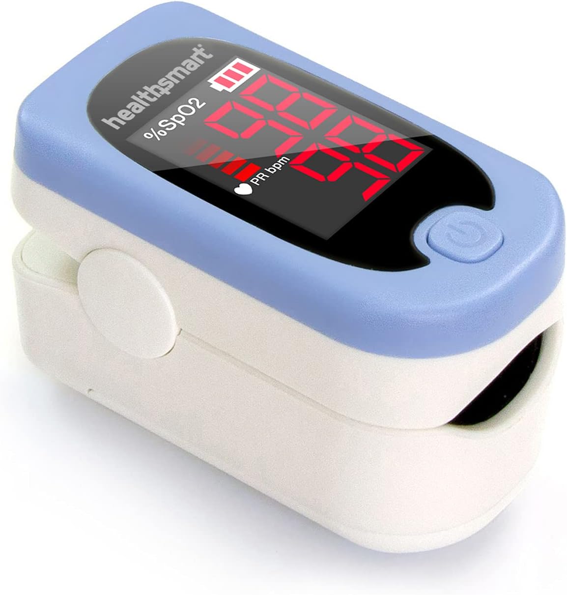 HealthSmart Pulse Oximeter for Fingertip, Displays Blood Oxygen Saturation Content, FSA HSA Eligible, Pulse Rate and Pulse Bar with LED Display, Accurate and Reliable, Batteries and Lanyard Included