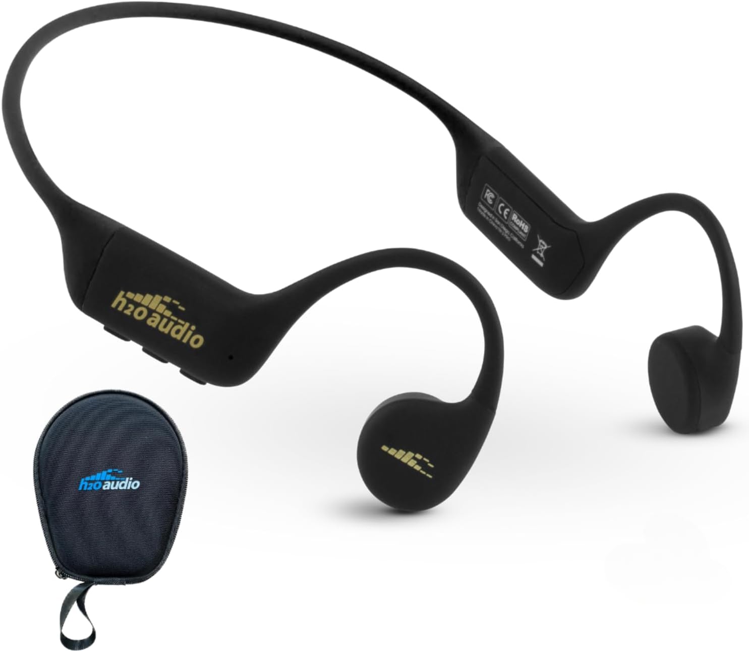 H2O Audio TRI 2 PRO Multi-Sport Waterproof Bone Conduction Open Ear Headphones, Bluetooth 5.3 for Running and Cycling, MP3 Mode for Swimming, IPX8, 8GB Memory, Playlist+ App Included for Streaming