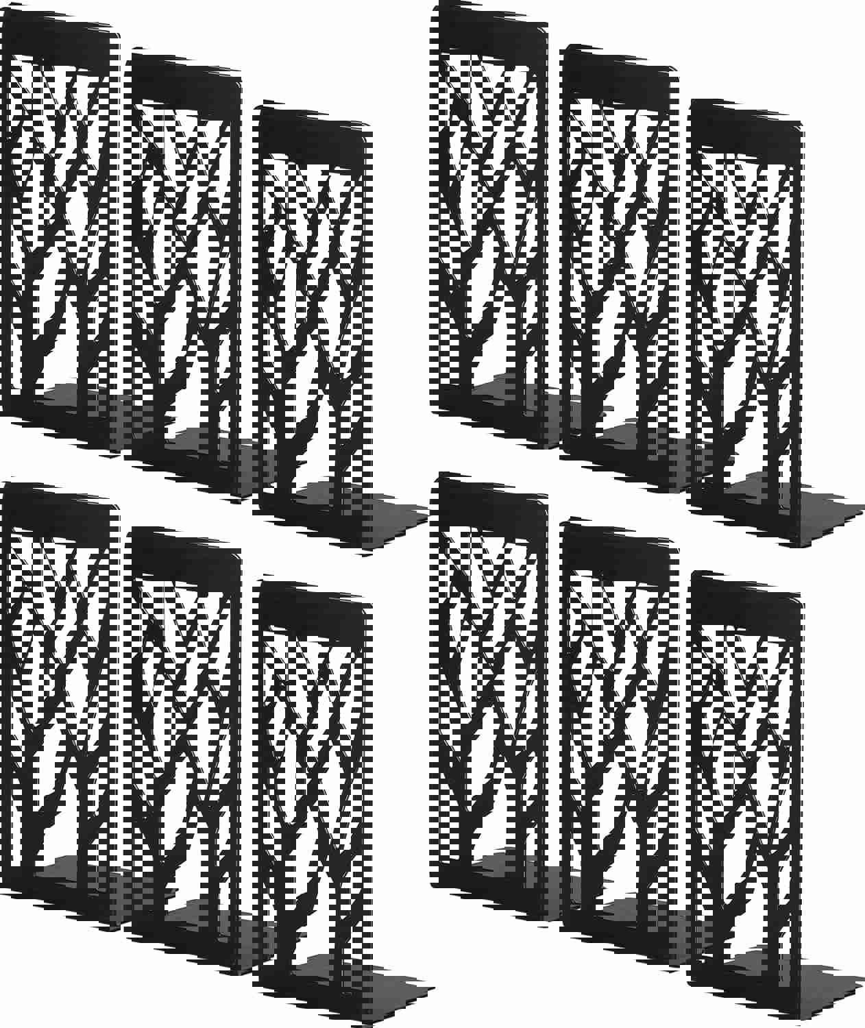Book Ends, Bookends, Bookends for Shelves, Bookend, Book Ends for Heavy Books, Black Metal Book Shelf Holder Home Decorative, Book Stoppers for Shelves 3 Pair