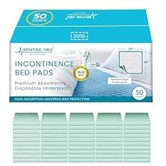 50 Pack Premium Extra Large Super Max 125 Gram Absorbent Bed Pads for Incontinence. Disposable 36 x 36 inches size Incontinence Liner with Adhesive Strips Chucks Pad ,Odor Control Layer, Leak Lock Pad