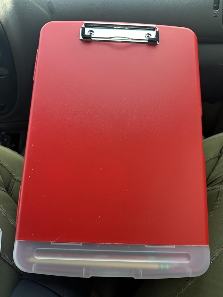 Clipboard with Storage,A4 Binder Nursing Clipboards with Pen Holder,Heavy Duty Storage Clipboard with Low Profile Clip, Clipboards Folder Side-Opening Clip Boards,Smooth Write Clip Board (Light Pink)
