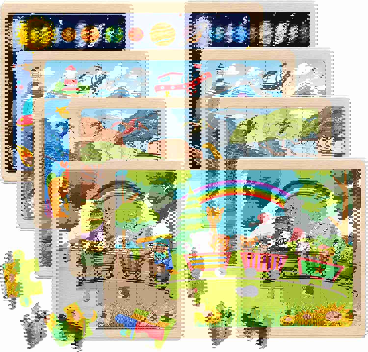 Puzzles for Kids Ages 4-6, 24 Pieces Woodens Puzzle for Toddlers Ages 3 4 5 6 Year Olds Kids Puzzles Children Puzzle for Boys and Girls Educational Toys
