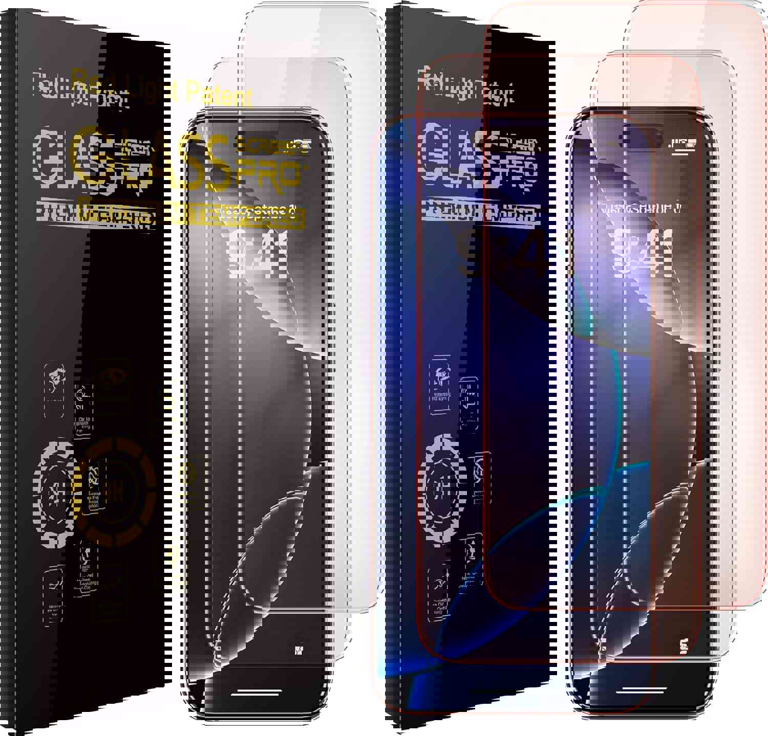 WASOCA 2 Pack Screen Protector for iphone 16 Pro [6.3 inch] with Installation Frame, New Red Light 9H Tempered Glass Screen Protector Upgraded Protection, Anti-Blue Light
