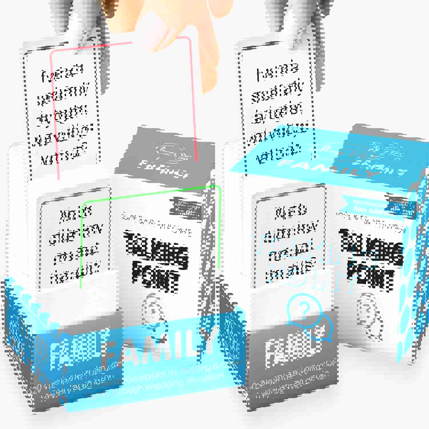 200 Family Conversation Cards - Put Down The Phones & Connect with Family - Get to Know Each Other Better with Meaningful Talk - Let Kids Express Themselves, Great for Dinner Table & Road Trips