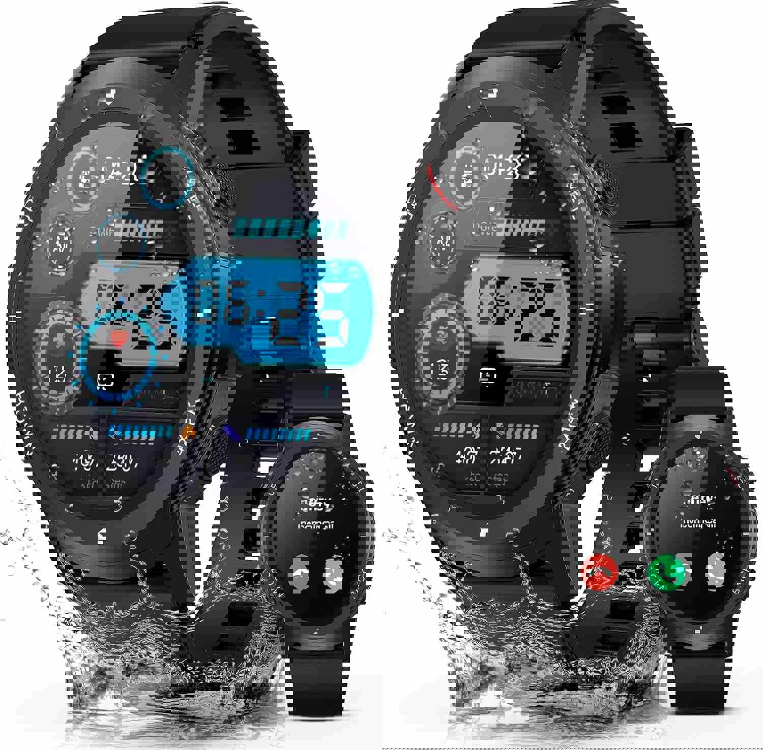 Smart Watch for Men- Bluetooth Call, 2025 Military Waterproof Fitness Sleep Tracker Watch with/Heart Rate/Blood Pressure Monitor/110 Sports Modes, Smartwatch for Samsung Android iPhone iOS Compatible