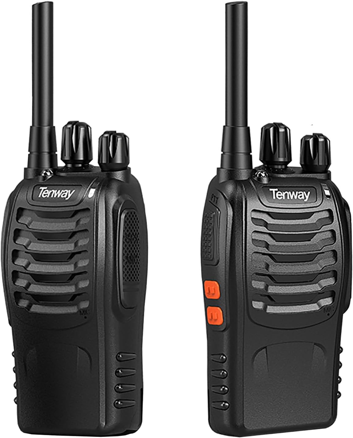 Tenway 888S Walkie Talkies Rechargeable Long Range Two-Way Radios UHF 2-Way Radios Handheld Transceiver Walky Talky with Flashlight Li-ion Battery and Charger(2 Pack)