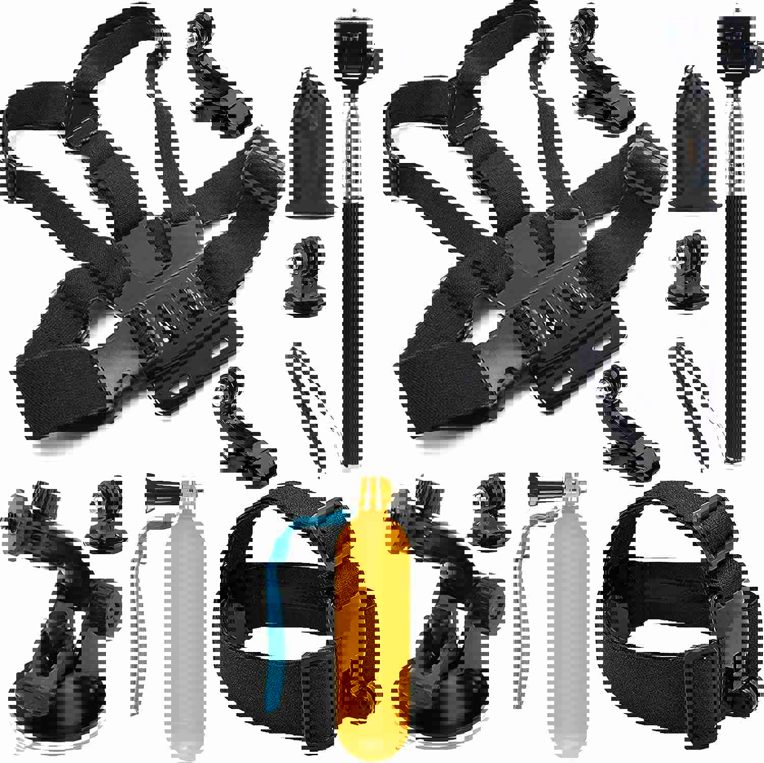 SHOOT 10-in-1 Accessory Kit for GoPro Accessories,Action Camera Accessories for GoPro Hero13 12 11 10 9 8 7 6 5 4 3+ 3 Hero Session 5 Black AKASO EK7000 Apeman SJ4000 5000 6000 DBPOWER AKASO
