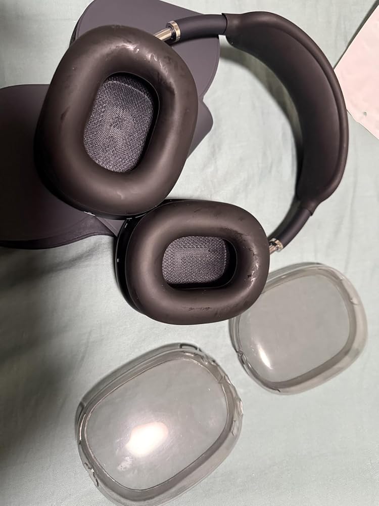 Vanjua Case Cover for AirPods Max Headphones,【3 in 1】 Clear Anti-Scratch Soft Silicone Ear Cups Cover/Ear Cups Cover/Headband Cover Protector Accessories for Apple AirPods Max (2024/2020)