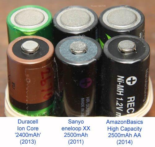 Amazon Basics 4-Pack Rechargeable AA NiMH High-Capacity Batteries, 2400 mAh, Recharge up to 400x Times, Pre-Charged