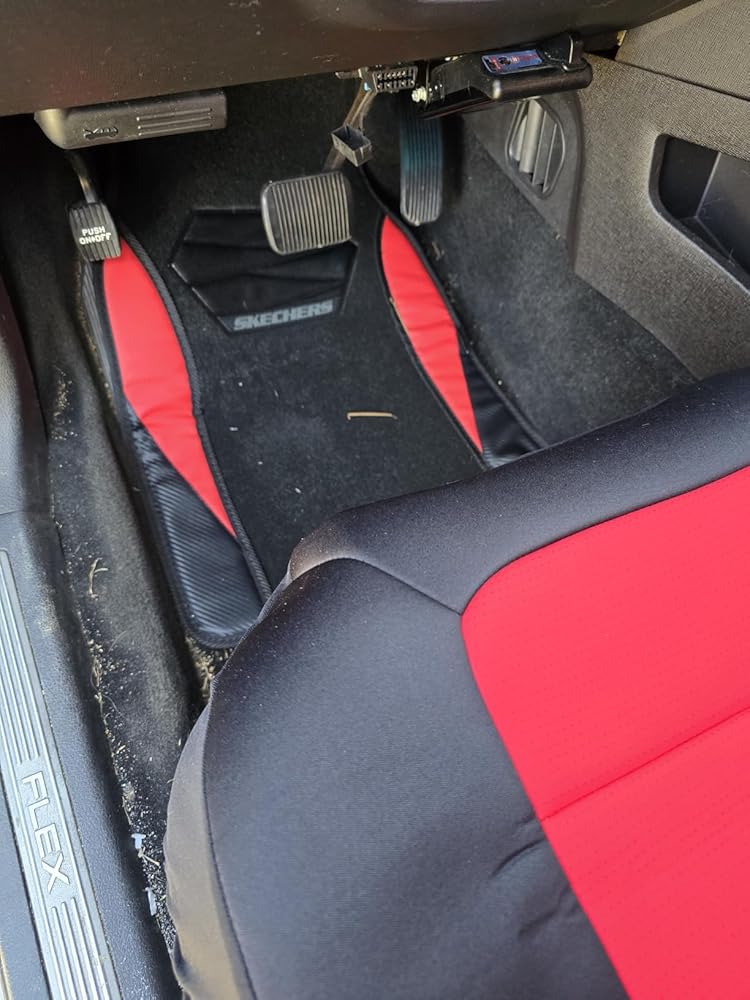 Skechers Car Floor Mats,Waterproof Universal Fit Car Mats,Faux Leather Car Floor Mats,Carbon Floor Mats for Cars with Anti-Slip Skechers Heel Pad Fit for SUV,Vans,Sedans,Trucks,Green