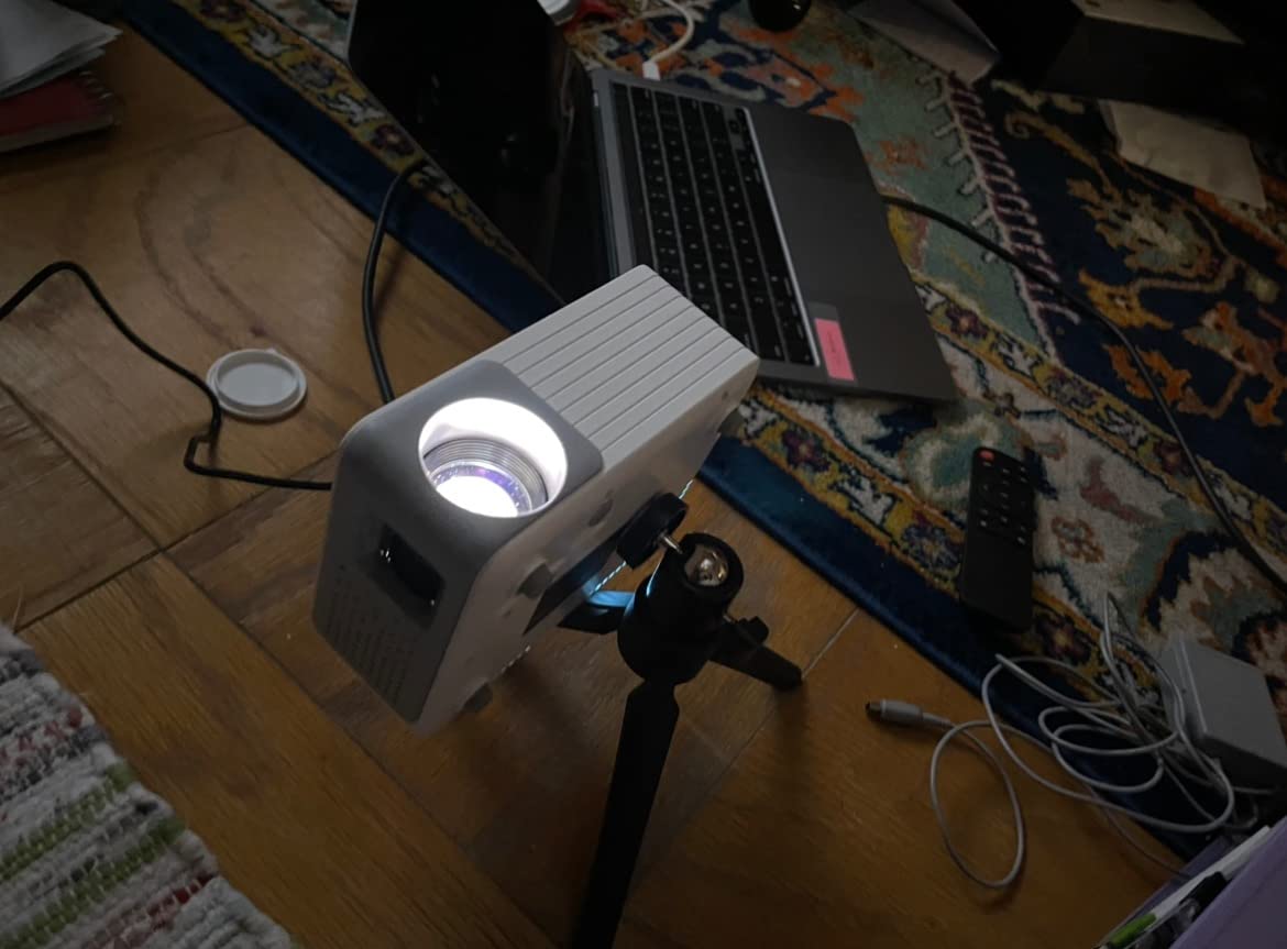 Mini Projector with WiFi and Bluetooth, 1080P Supported Projector with Projector Stand, Portable Movie Projector for Home Theater/Outdoor, Compatible with iOS/Android/Laptop/TV Stick/HDMI/PS5