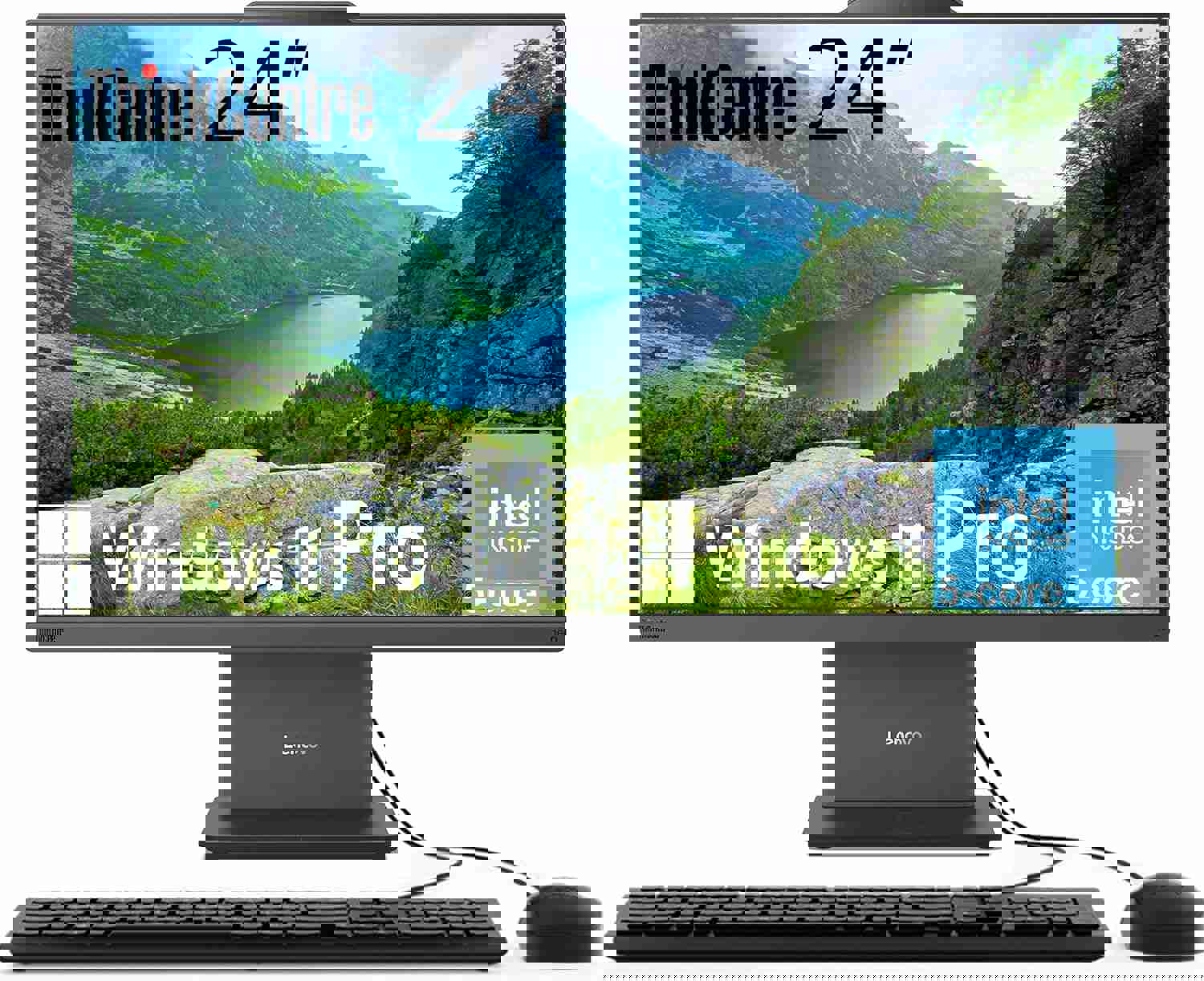 Lenovo ThinkCentre All-in-One Desktop Computer, 24" FHD IPS Display, 5-core Intel U300 Processor, 32GB DDR5, 1TB SSD, Wi-Fi 6, USB-C, HDMI in&Out, Wired KB&Mouse, Windows 11 Pro