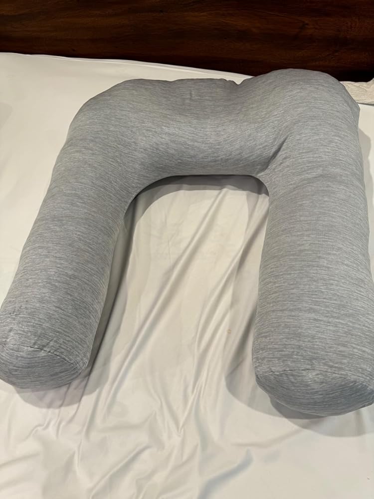 HOMBYS Cooling U Shaped Pillow for Neck, Contour Shoulder Pillow for Side Sleepers, Ergonomic Body Pillows for Adults, Hug Pillow with Washable Cover for Back, Shoulder Pressure Reduce (Dark Grey)