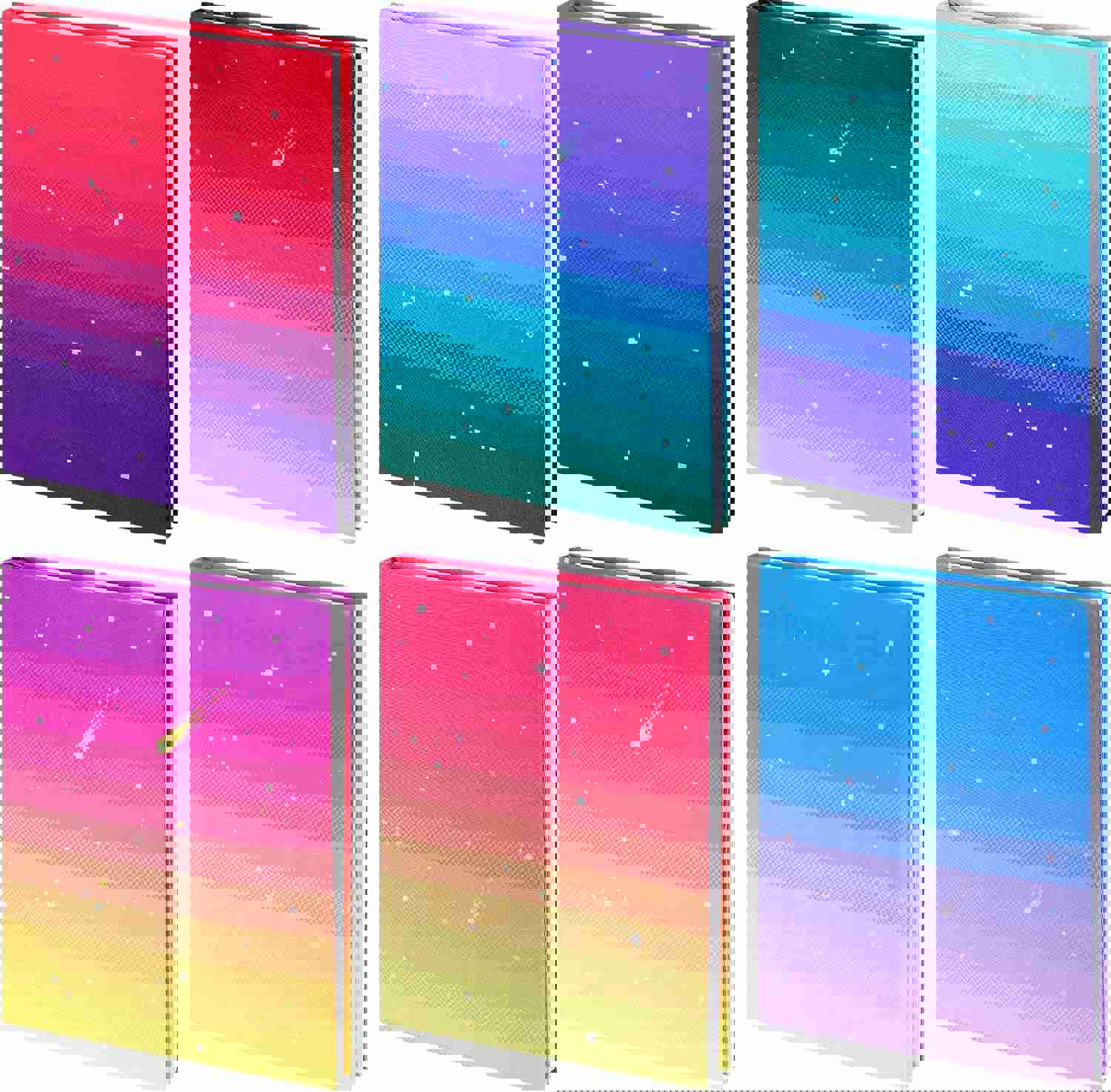 6 Pack Stretchable Book Cover Jumbo Fabric Book Covers Colorful Pattern Print Book Protector Washable Reusable Protective Textbook Cover for Hardcover Textbooks up to 9 x 11 Inch (Elegant Pattern)