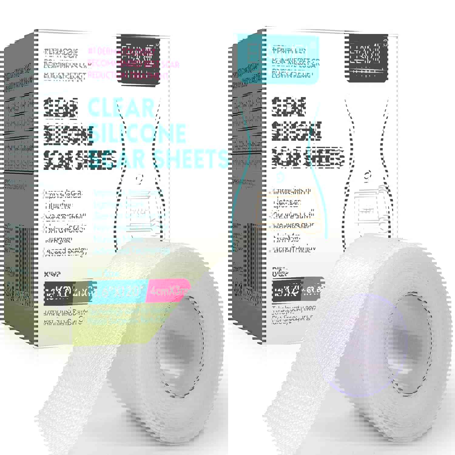 Silicone Scar Sheets, Clear Silicon Gel Scar Sheets, Invisible Scar Tape(1.6” x 120”Roll-3M), Scar Strips for Surgical Scars, Medical Grade, Scar Removal Sheets for C-Section, Breast, Keloid et.