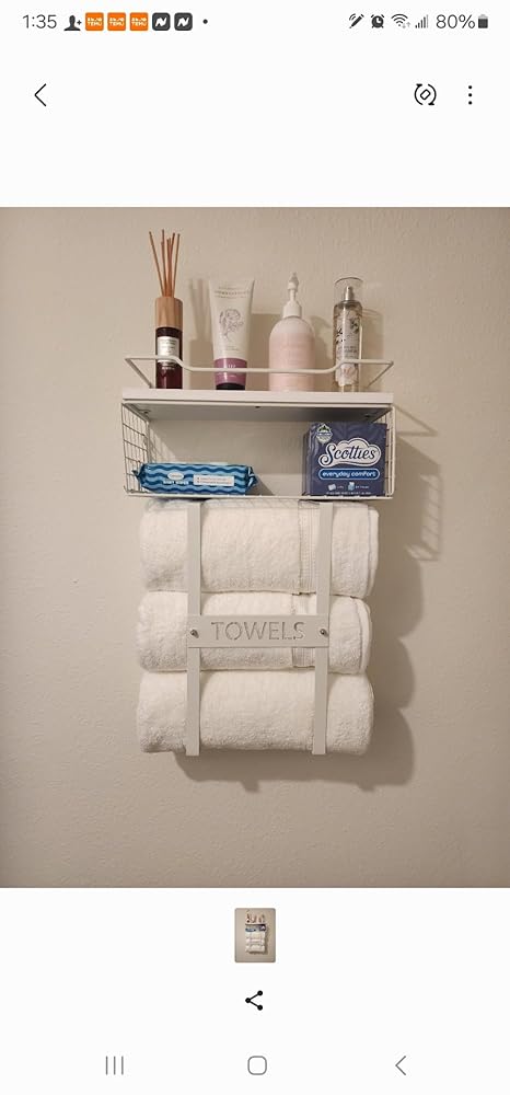 Towel Racks for Bathroom Wall Mounted - Bath Wall Towel Storage Holder Set Above Toilet, Rolled Towel Shelf Organizer for Small Bathroom Black, Wood Vertical Towel Rack for Bathroom Wall Decor
