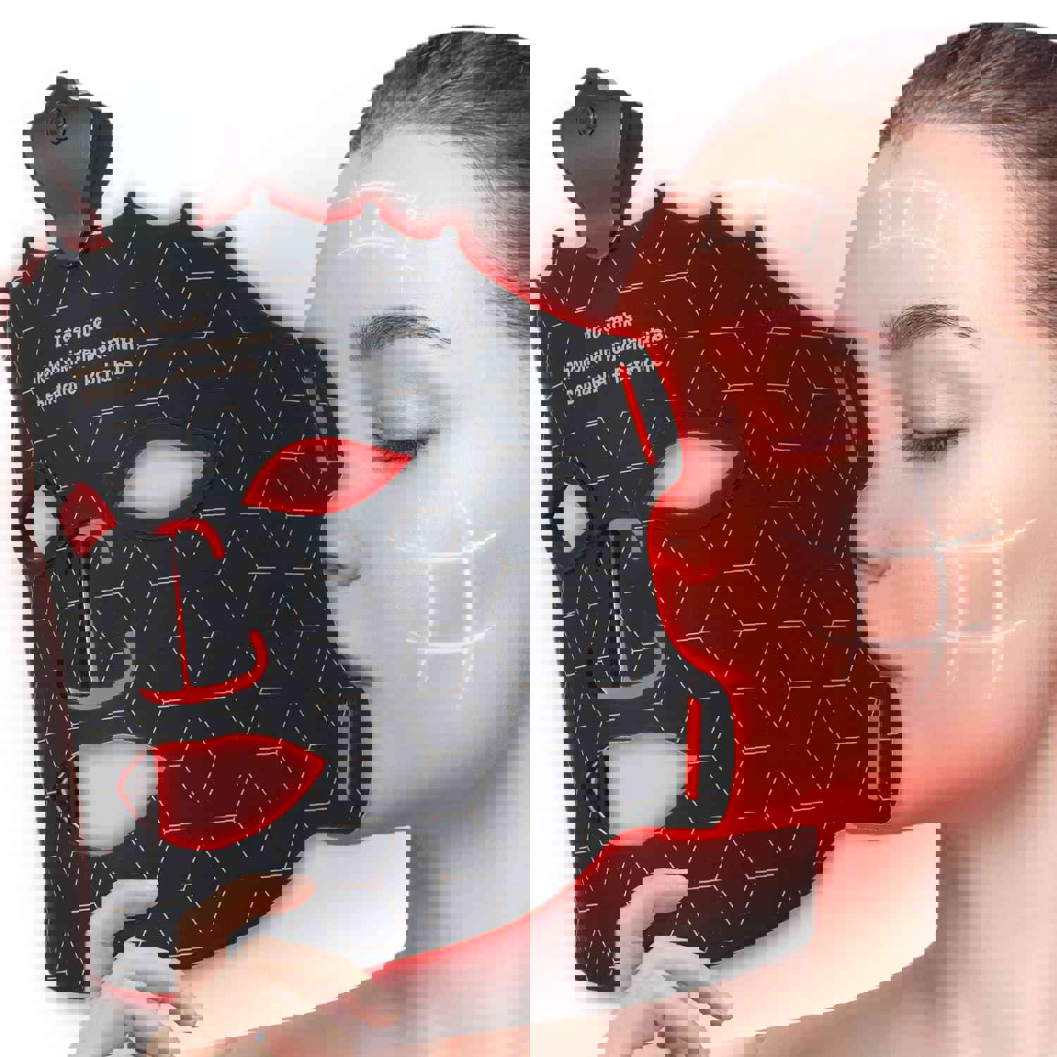 Red Light Mask - 7 Colors Red Light Mask for Face, Facial Skin Care at Home, Cordless, Ergonomic Design and Rechargeable for Home - Black