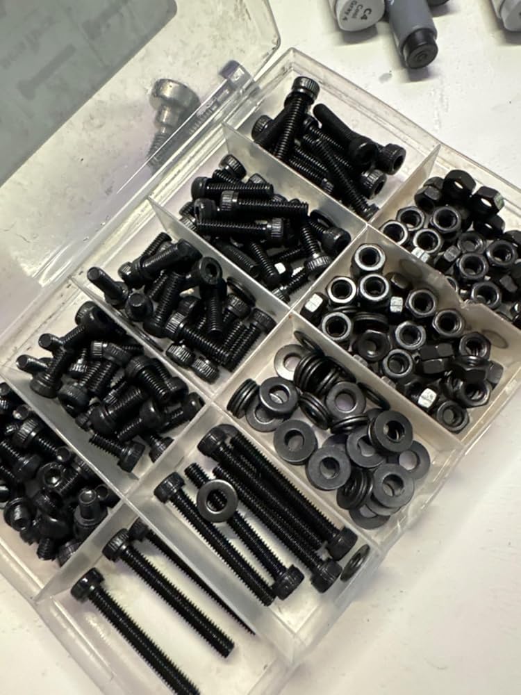 mxuteuk 620PCS M3 Screw Kit,M3 Screws Suitable for 3D Printer,12.9 Grade Alloy Steel M3 Bolts,M3 x 6/8/10/12/16/20mm Hex Socket Head Cap Screws Bolts Nuts Kit