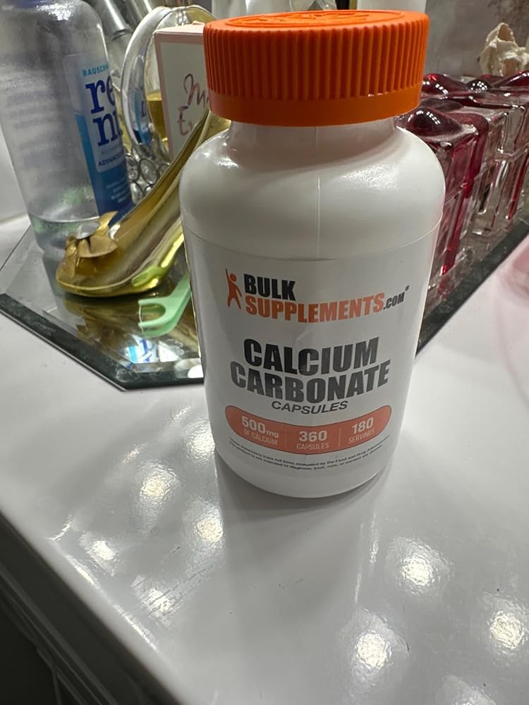 BulkSupplements.com Calcium Carbonate Capsules - Calcium Carbonate Supplement, Calcium Carbonate 500mg - Calcium Supplement, Gluten Free, 2 Capsules per Serving, 360 Capsules (Pack of 1)