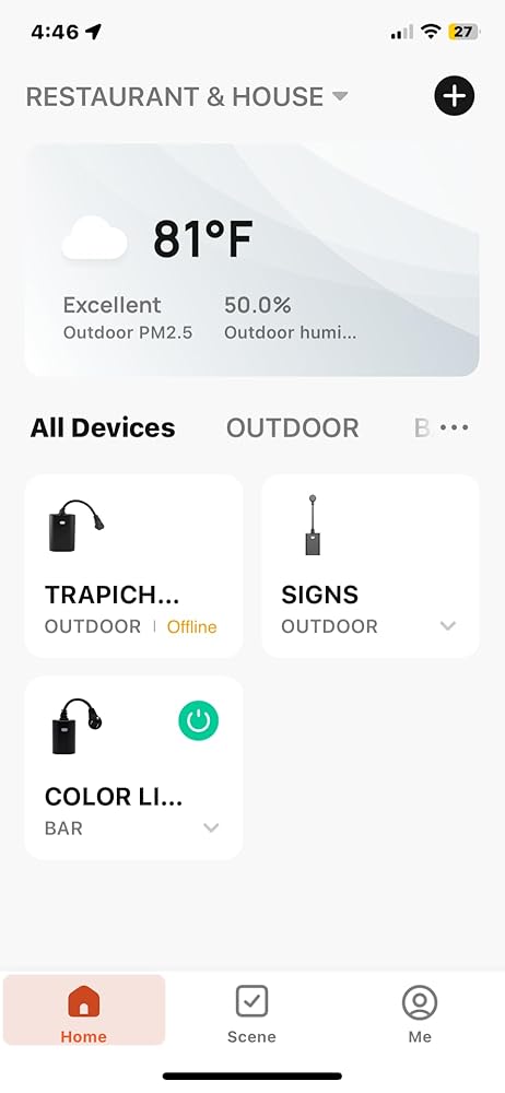 Minoston Matter Outdoor Smart Plug WiFi Heavy Duty Plug-in Outlet IP65 Waterproof, Compatible with Alexa Apple Home SmartThings Google Home, Smart Life, Remote Control, 15Amp Black (MP22M)