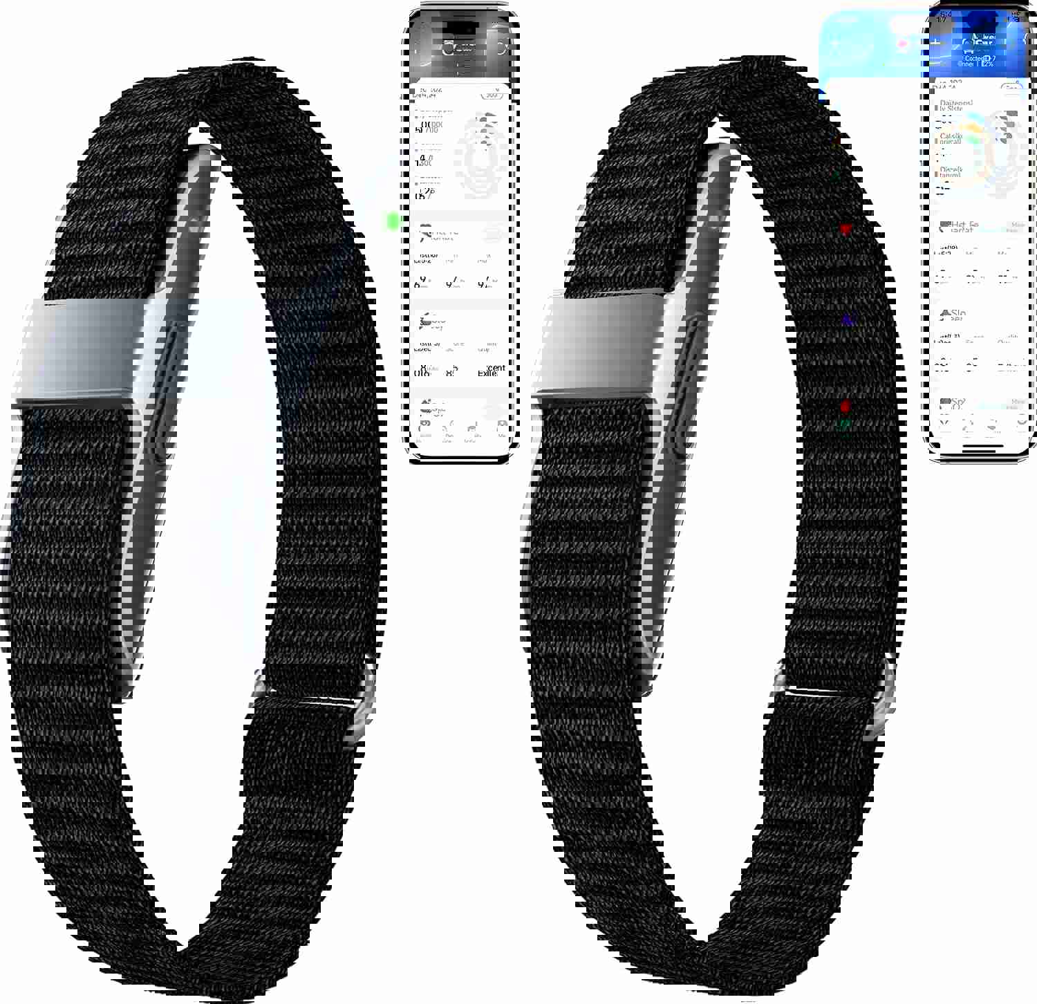 Smart Health Wristband, Health Fitness Tracker Screenless, Wearable Health Multiple Sports Mode, Automatic Monitoring with Pedometer/Sleep/Stress/Calories, IP68 Waterproof Free APP for Women Men Black