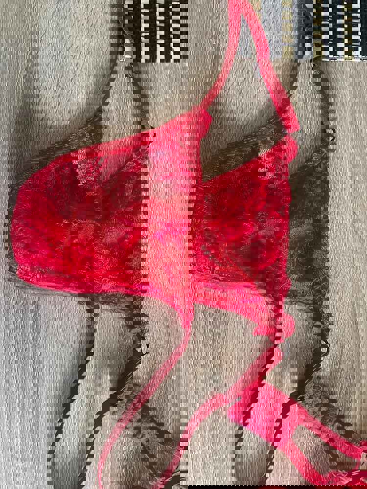 Lilosy Sexy Choker Floral Lace Underwire Push Up Garter Belt Lingerie Set for Women Sheer Bra and Panty 3 Piece