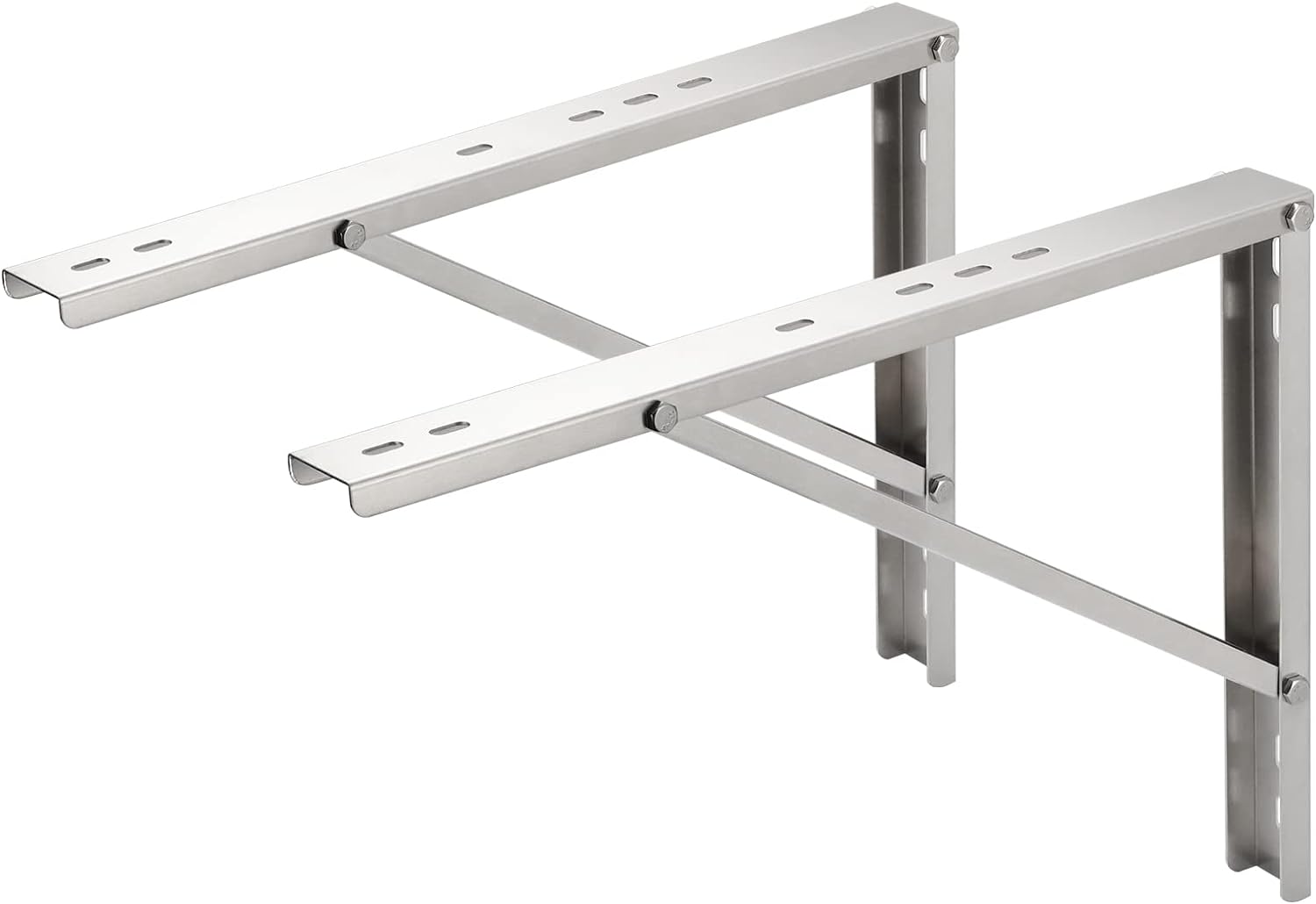TURBRO Wall Mount Stand for Mini Split Ductless Air Conditioner Heat Pump System, Sturdy Aluminum Alloy Bracket, Support Condenser up to 440 lbs (7,000-24,000 BTU), 1 Pair