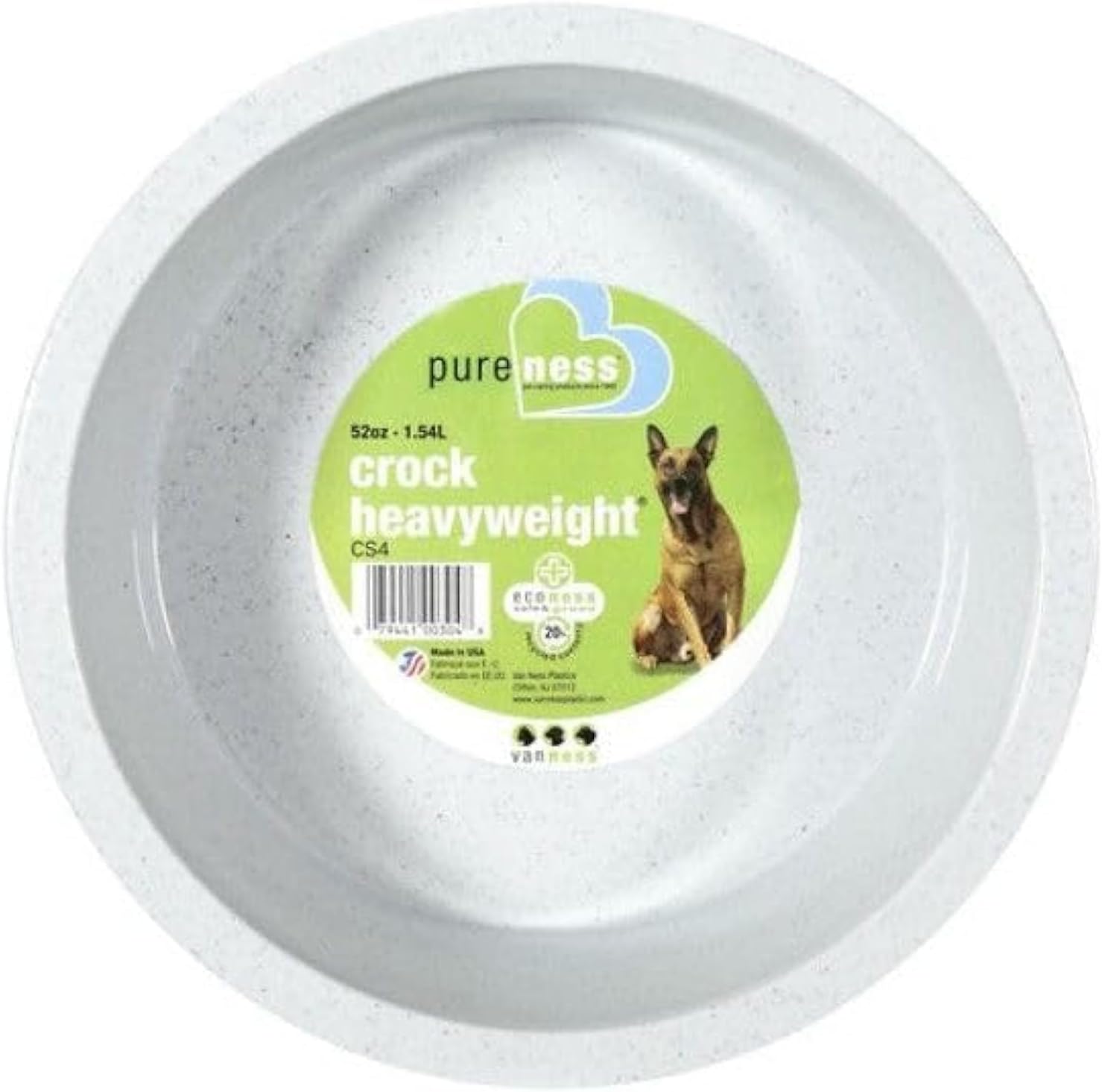 Van Ness Crock Heavyweight Dish Food Bowl for Dogs Large 52 ounces - 2 Pack