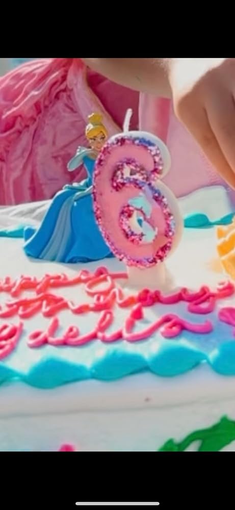 Birthday Candles Number 8,Pink Glitter Happy Birthday Cake Candles Handmade Sequin Numeral Candle