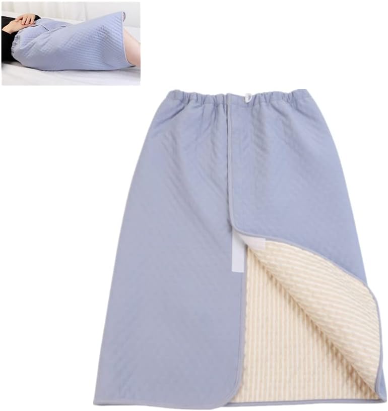 WEEOATAR Wearable Incontinence Bed Pads, Washable Adult Diaper Skirt for Highly Absorbency, Reusable Diaper Skirt Magic Sticker Incontinence Urinary Skirt for Adults, Elderly,Children (Blue, L)