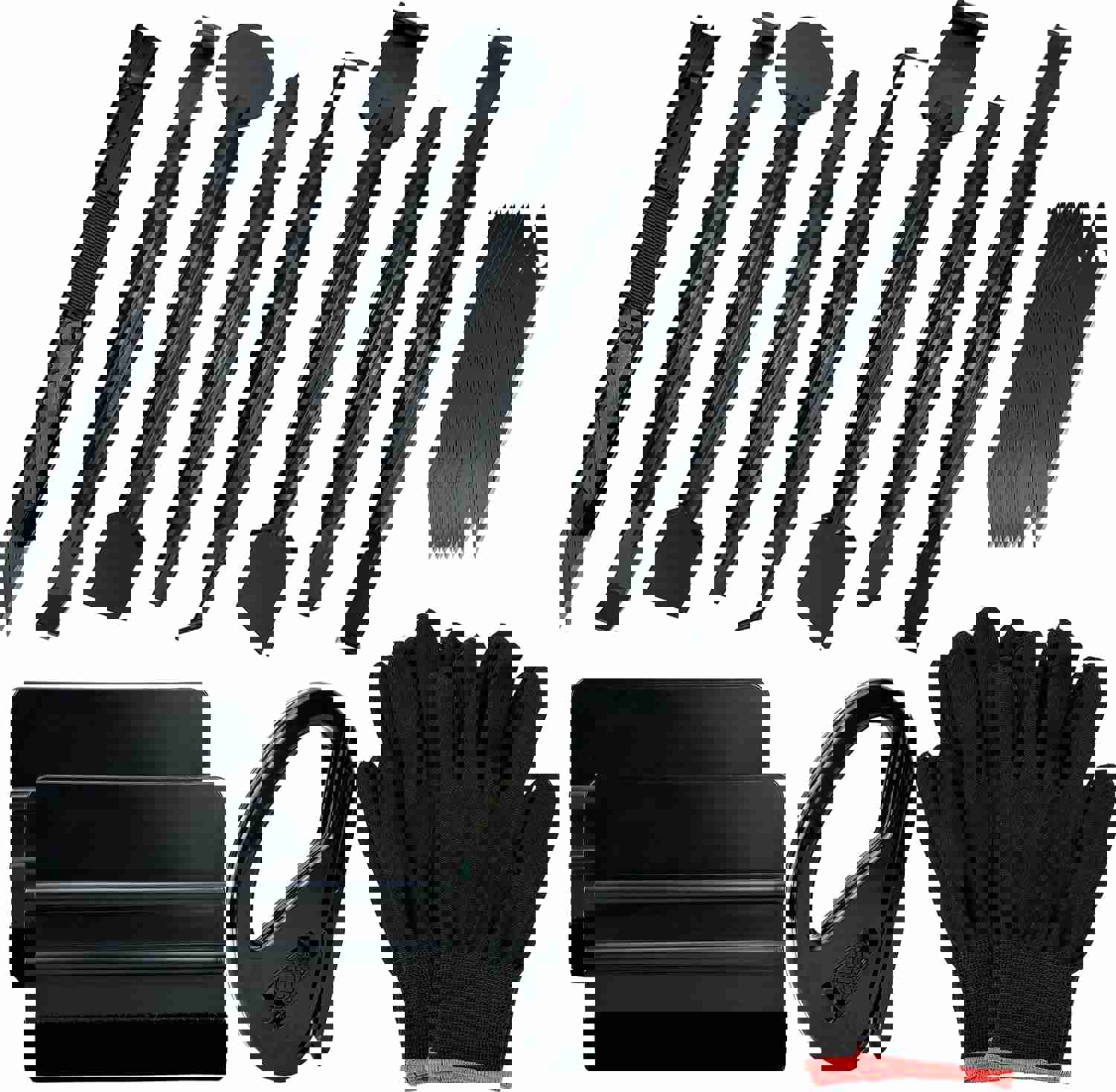 Umaki Automotive Vinyl Wraps Tools Tint Film Kit Wallpaper Tools Decal Applicator with 2 Pairs Vinyl Wrap Gloves, 4inch Felt Squeegee, Razor Safety Cutter, Edge Trimmer, Black Vinyl Knife