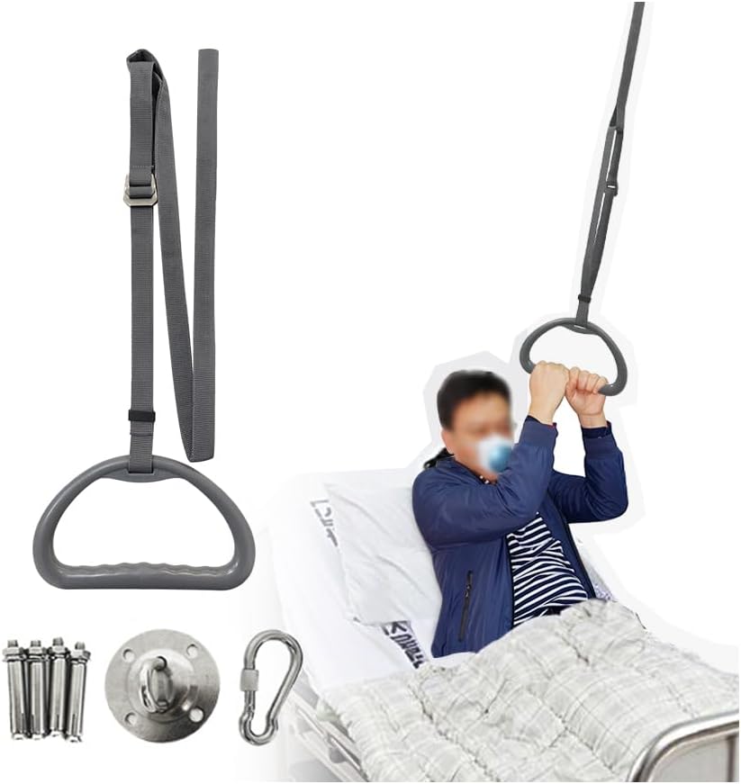AOSSA Bed Trapeze for Elderly Pull Up, Stand Assist Lift Bar, Hospital Bedside Trapeze for Bed Mobility & Transfer, Ceiling Mounted Grab Bar, Stand Ladder Standing Helper for Disabled Handicap