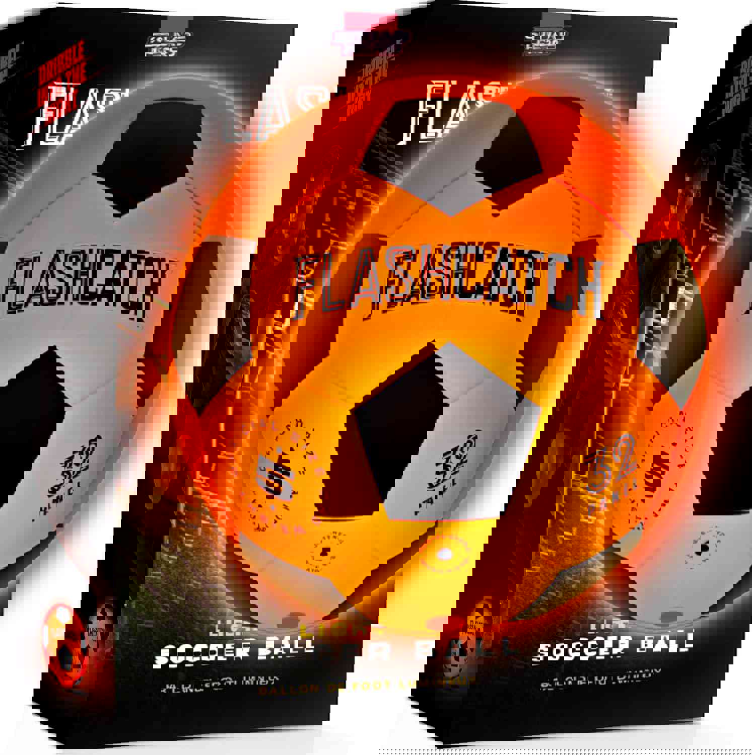 FlashCatch Light Up Soccer Ball - Glow in The Dark - NO 5 - Sports Gear Easter Gifts for Boys &amp;amp; Girls 8-15+ Year Old - Kids, Teens Gift Ideas - Cool Boy Toys Ages 8 to 15 Glowing Night Activity
